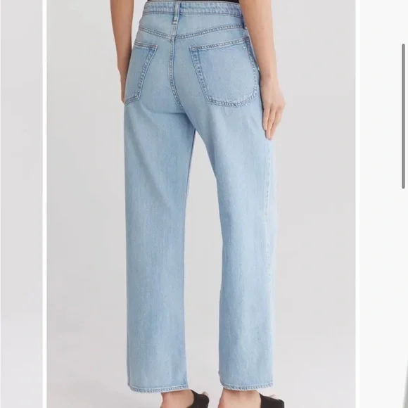 Rag & bone Lori Mid Rise Rhinestone Wide Leg Jeans - Picture 2 of 5